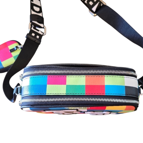 Karl Lagerfeld Maybelle Black Multicolor Checker Board Crossbody Bag - Picture 4 of 13